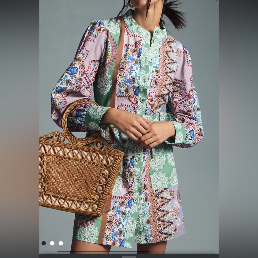 Kachel Buttondown Mini Dress Sz KL (Anthropologie)